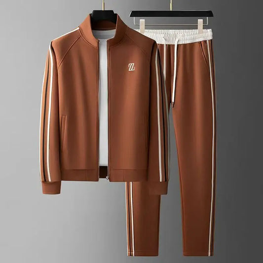 Spring Autumn Fashion Embroidered LOGO Men's Sports and Leisure Jacket Pants 2-pc Set Youth Street Party Brand Men Sets