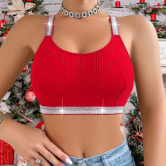 Ribbed Sportswear Fitness Women Underwear Yoga Tanks Top Backless Lingerie