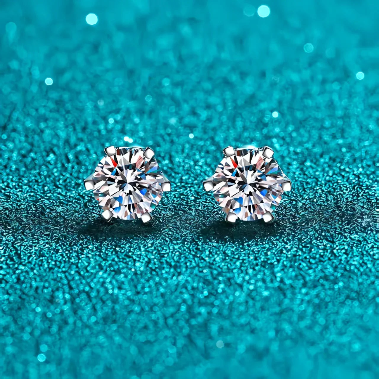 Moissanite Screw Stud Earrings D Color 925 Sterling Silver 6 Prong Diamond Earrings For Women Wedding Fine Jewelry