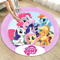 My Little Pony Printed Round Carpet for Living Room Rugs Camping Picnic Mats Flannel