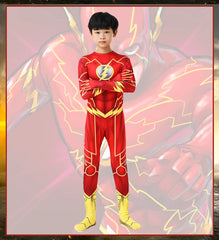 Kids Flash Man Boys Cosplay Costume Set with Headgear And Mask for New Year Carnival Party Fancy Dress Outfit