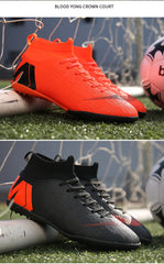 Men Soccer Shoes Cleats Adult Ankle Anti-Slippery Futsal TF/FG
