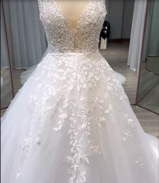 White Bridesmaid Dresses: Wedding Dresses For Women A Line Ivory Lace Bride