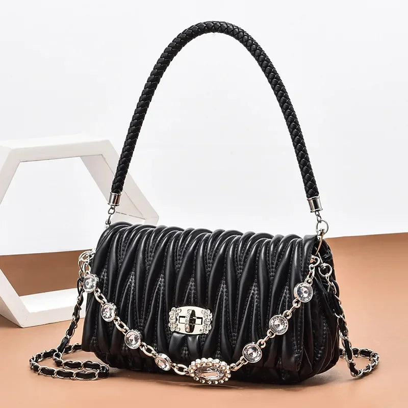 Women Bags Luxury Designer Purses And Handbags Rhinestone Chain Flap