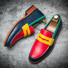 Men Formal Classic Smile Designer Leather Shoes Fashion Solid Color Loafers