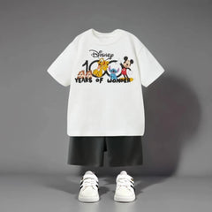 Boutique Children's Wear Mickey T-shirt + Shorts Kids 2 Piece Set Summer Clothing Loose Casual Short Sleeve Suit Boys Tracksuits
