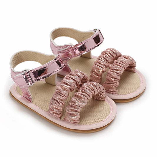 Infant Baby Shoes Girl Shoes Girl Sandals PU Leather Bowknot Rubber Sole