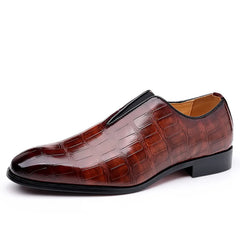 Men Casual Shoes Classic Low-Cut Embossed Formal Leather Comfortable