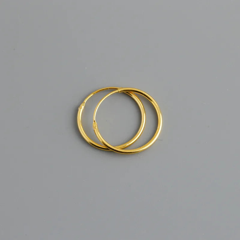 WANTME Genuine 925 Sterling Silver Fashion Korean Simple Hoop Earrings for Women Men Charming Chic Party Jewelry Accessories