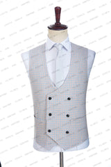 Prom Suits for Men: Men Linen Suits Formal Business Orange Blue Retro Classic Plaid