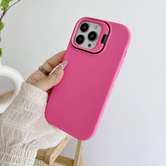 Kickstand Phone Case for iPhone 15 Pro Max 16 Pro Solid Color Matte TPU Funda Lens Protector Cover for iPhone 16 15 14 13 12 11