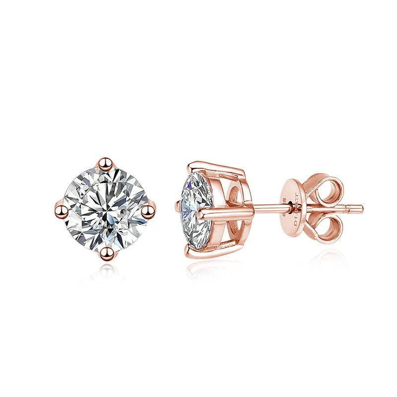 Smyoue 0.1-3CT Test Passed Moissanite Studs Earrings for Men Women S925 Silver Platinum Plated Bride Wedding Lab Diamond Studs