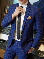 Blazer Vest Pants Groom Wedding Dress Stage Party Suit Three Piece Set