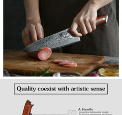 1PCS or 3PCS Kitchen Knife Sets Japanese Forged Damascus Steel Chef