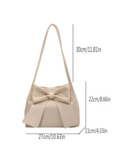 Fashionable Large Capacity Bowknot Shoulder Bag Cute Kawaii Bow Decor Water