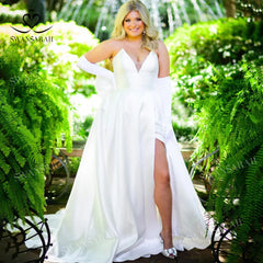 White Bridesmaid Dresses: Wedding Dress Vintage Strapless A-Line Court Train Beach