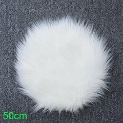 30cm Soft Faux Fur Rug Sofa Chair Desk Pad Household Bedroom Warm Mat Round
