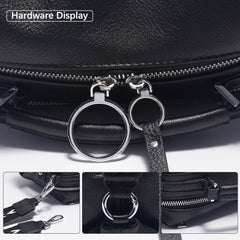 Black White Shoulder Bag For Women 100% Genuine Leather Handbag