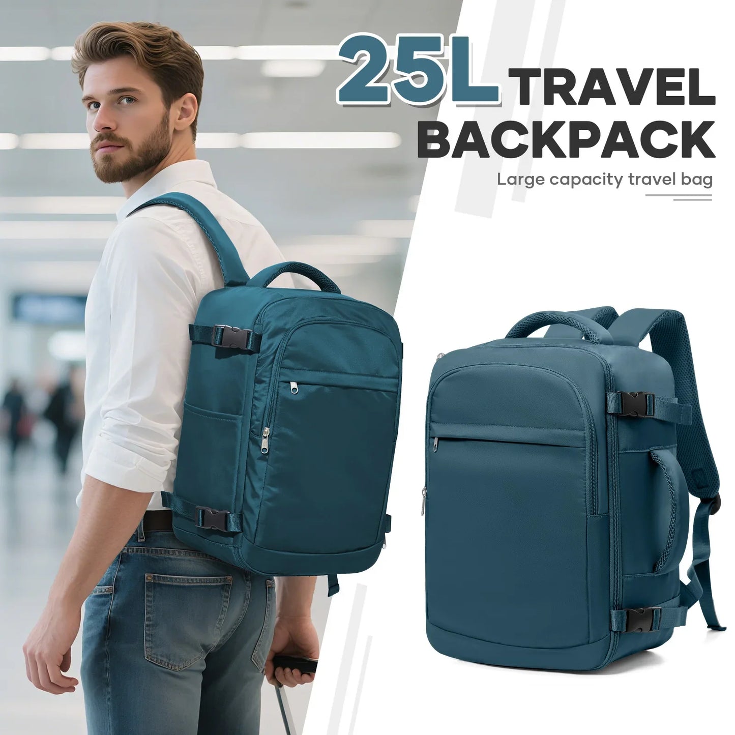 Under Seat Travel Backpack Ryanair 40x20x25 Airplane Travel Backpack Convenient Outdoor Men Laptop Backpack Outdoor Carry-On Bag