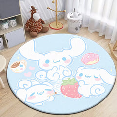 Cartoon HD Printed Round Carpet for Living Room Rugs Camping Picnic Mats