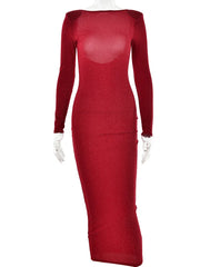 Formal attire Dresses: Evening Dress Female Transparent Long Sleeve Dress