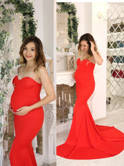 Formal attire Dresses: Long Black Maxi Dress Front Slit Bare Shoulder Red Women