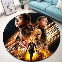 Marvel Round Carpet for Living Room Rugs Camping Picnic Mats Flannel Anti-Slip Rug