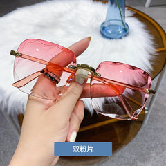 Sunglasses for Women Rimless Gradient Ocean Lens Female Male Eyeglasses