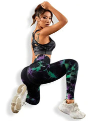 Tie Dye Seamless Leggings Women for Gym Yoga Pants Push Up Workout Sports Leggings