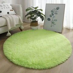 Living Room Rugs Aesthetic Bedroom Round Carpet Decoration Furry Comfort Carpet