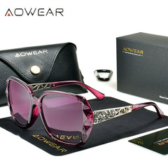 Sunglasses Women Polarized Square Vintage Sun Glasses Ladies Diamond
