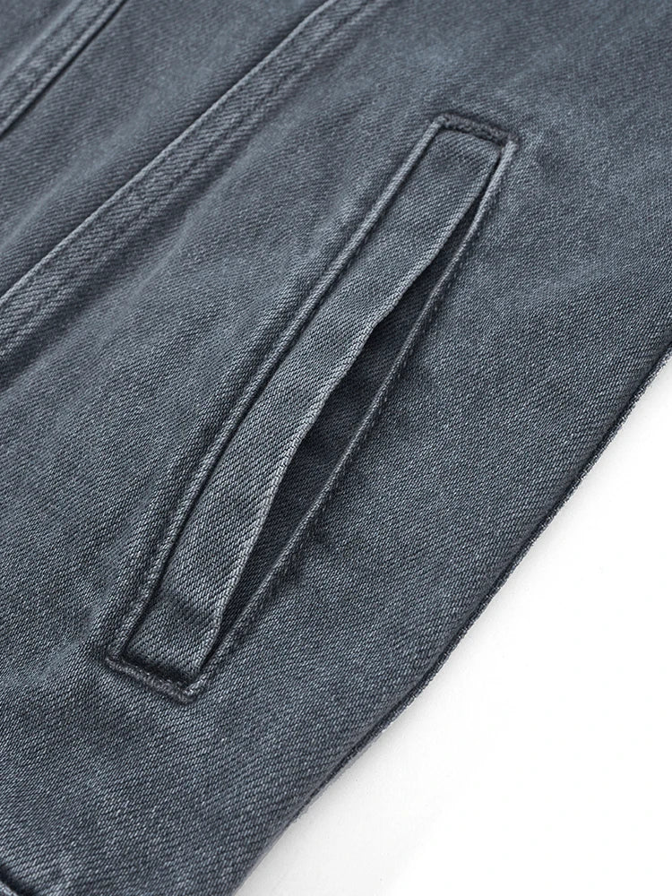 Autumn New Oversize Denim Jackets Men 12oz Washed Classical Denim Coats