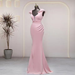 Homecoming Dresses: V-neck candy color pink prom dress luxury evening dresses