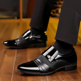 Vintage Mens Leather Shoes Luxury Brand Pointed Business Dress Work Shoes