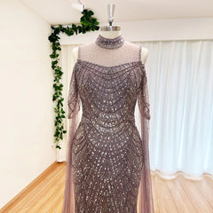 Homecoming Dresses: Mermaid Evening Dress with Cape Sleeves for Women