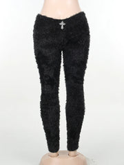 Fashion Casual Pencil Pants Trend Slim Fit Cross Accessories Autumn