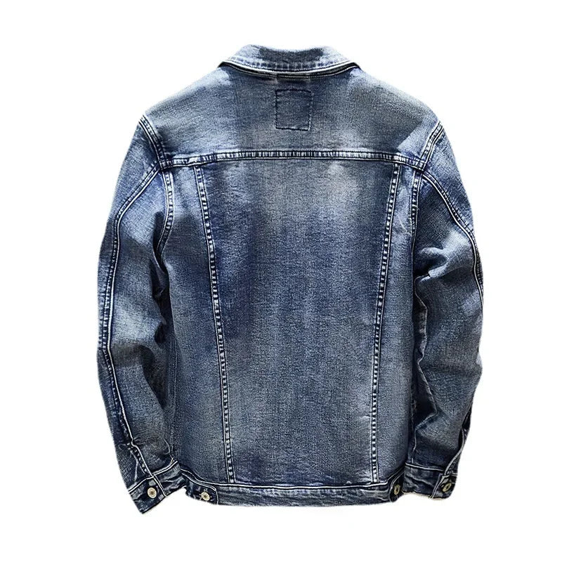 Men's Lapel Denim Jacket Oversized Slim Jacket Top
