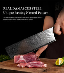 1-9 Piece Kitchen Knives Set Damascus Steel Chef Knife Sharp Cut Vegetables