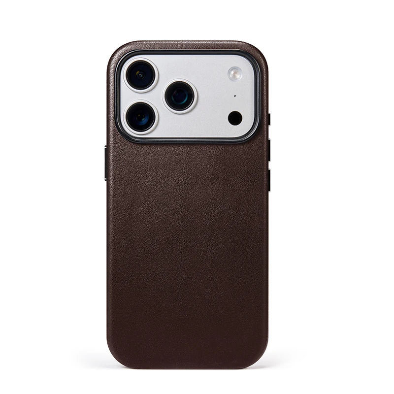 Soft Genuine Leather Case for iPhone 17 Pro Max Quality Business Case for iPhone 17 Pro Magnetic Charging Phone Back Cover