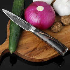 Professional Damascus Kitchen Knives Japanese Santoku Cleaver Slicing Knife Stainless