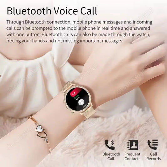 Women Smart Watch Double Strap Heart Rate Sleep Monitoring Wireless Call Voice Assistant Waterproof Smartwatch For Android IOS
