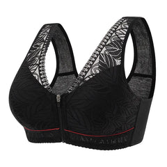 Sports yoga bra cotton cups front zipper underwear breathable women