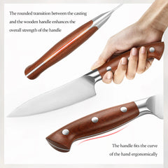 5.3 Inches Utility Knife 1.4116 steel Red Wood Handle Cook Tools Core Blade