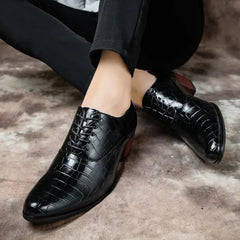 Men's Heel shoes Formal Leather Brown Men Loafers Dress Shoes Fashion Mens