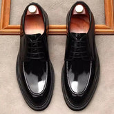 Luxury Men's Oxfords Genuine Leather Round Head Lace-Up Dress Shoes For Men