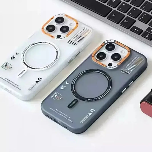 Magnetic Phone Case For iPhone 17 16 15 14 13 Pro Max Air Magsafe Wireless Charge Frosted Metal Lens Frame Buttons Cover