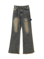 Korean High Waist Slim Jeans Office Lady Casual Vintage Denim Trousers