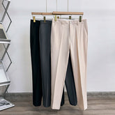 Men's Pants Classic Solid Color Draped Casual Business Suit Pants Male