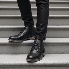Ankle boots men 2024 fashion comfortable brand leather boots for men