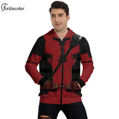 Deadpool Wolverine Hoodie for Men Cosplay Pullover Superhero 3D Printed Hooded